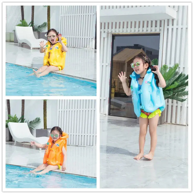 Inflatable Life Vest Baby Swimming Jacket.