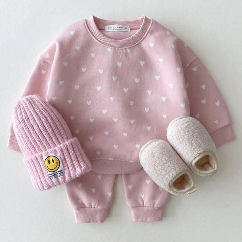Full Heart Baby Clothing Set.