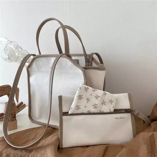 Canvas Shoulder Bag for Newborn Storage & Stroller.