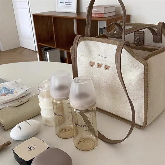 Canvas Shoulder Bag for Newborn Storage & Stroller.
