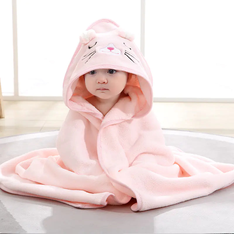 Soft Coral Fleece Newborn Wrap Blanket for Infants.