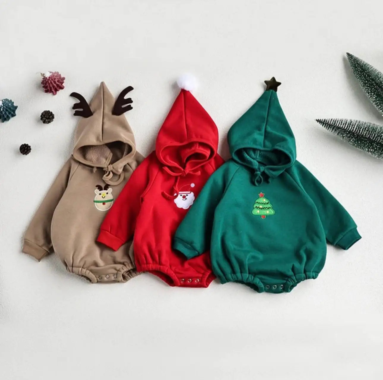 One Piece Embroidery Santa Clause Baby Clothing.