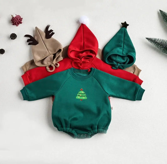 One Piece Embroidery Santa Clause Baby Clothing.