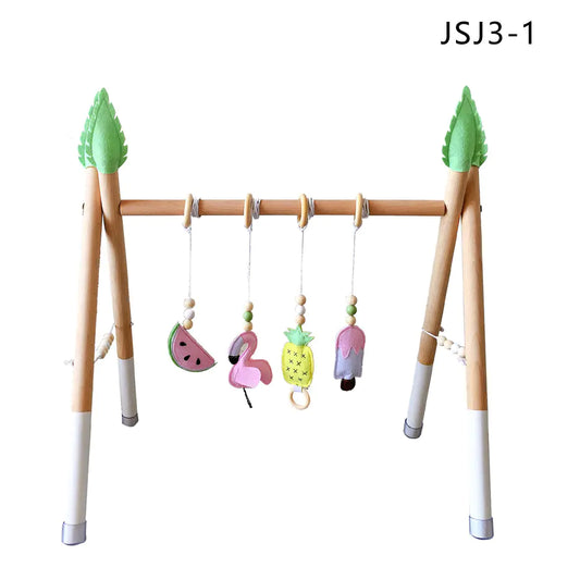 Nordic Wooden Fitness Rack for Newborn Toys & Play.