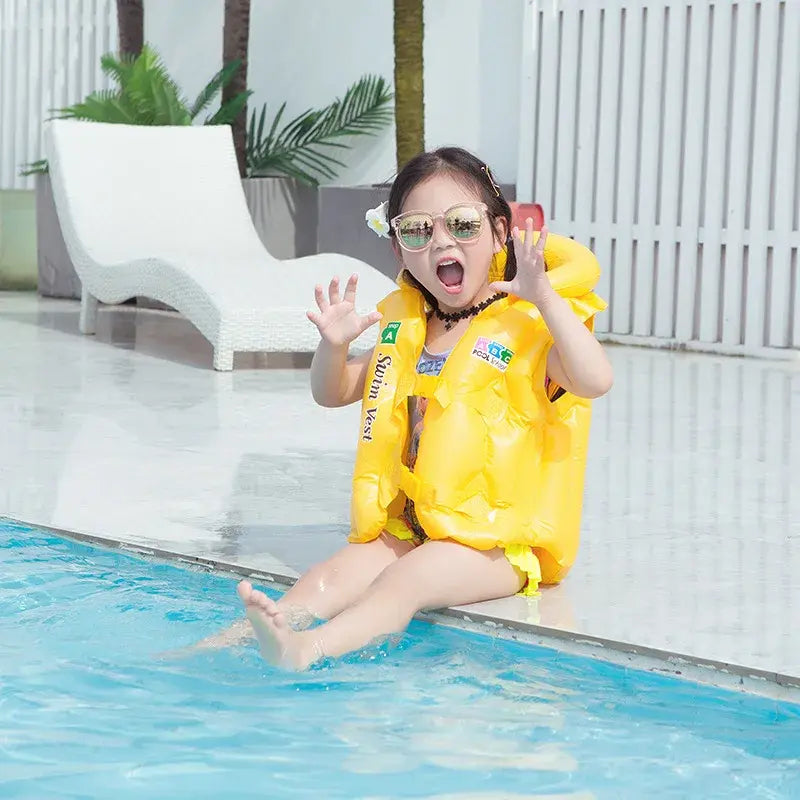 Inflatable Life Vest Baby Swimming Jacket.